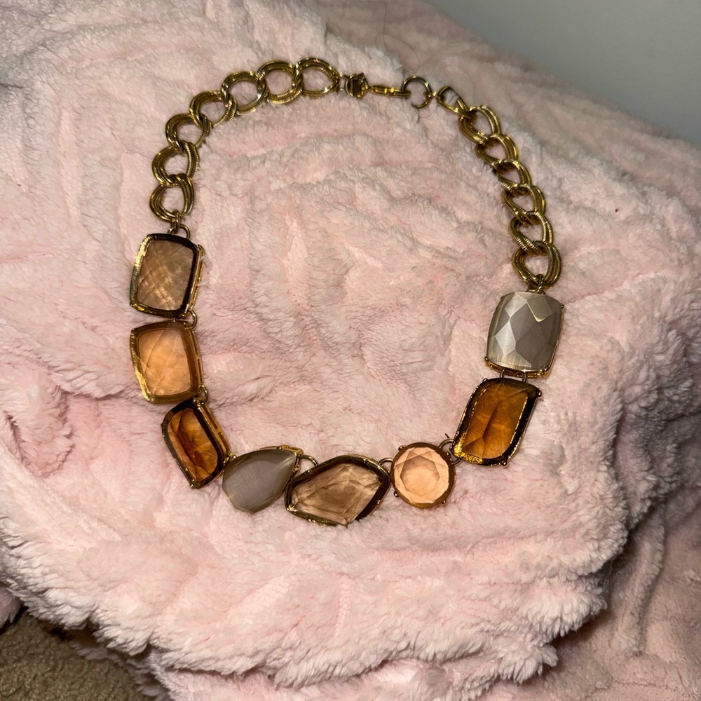 Banana Republic Gold and Tan Necklace